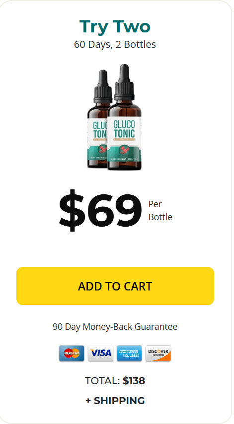 GlucoTonic 1 $69/bottle